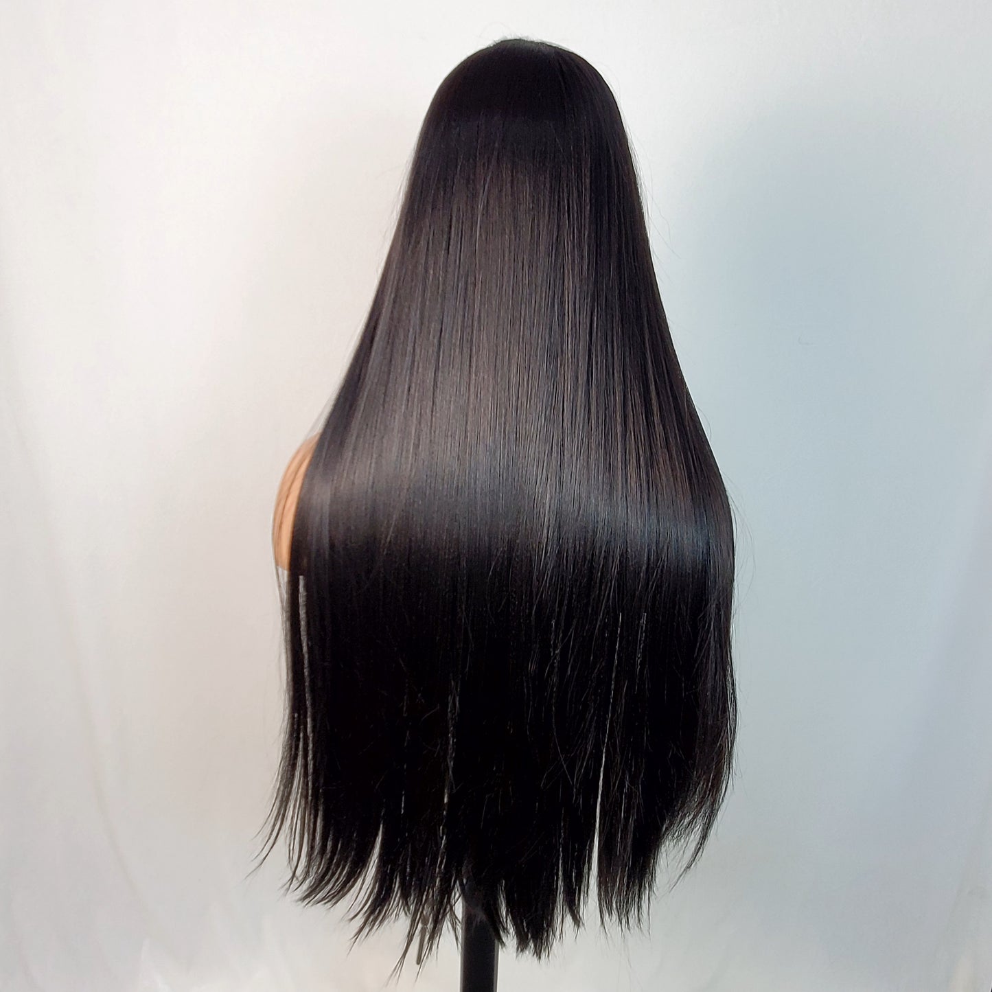 Long Straight Black Wigs for Women Synthetic Middle Part Long Straight Wig Looking Natural Heat Resistant Hair Wigs 30 Inch