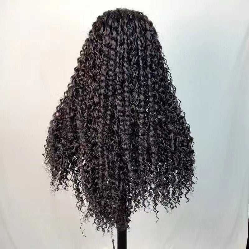 【LB-water010】 Water wave T Lace Front Wigs  Natural Black Color 30Inches