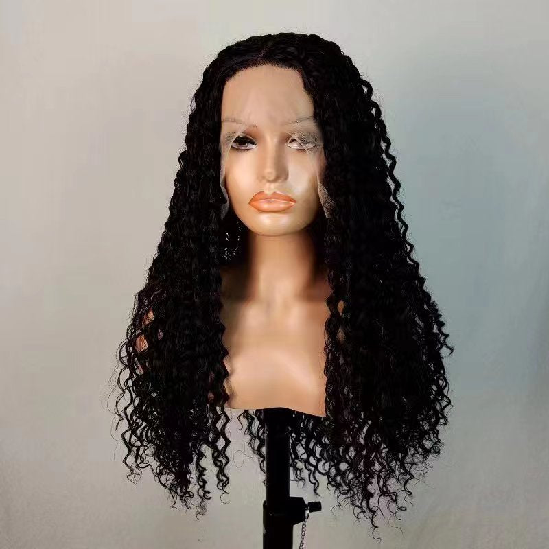 【LB-water010】 Water wave T Lace Front Wigs  Natural Black Color 30Inches