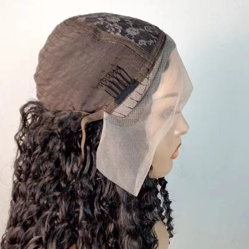 【LB-water010】 Water wave T Lace Front Wigs  Natural Black Color 30Inches