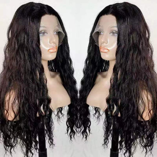 Water Wave 30 inch T Part 13x4x1 Lace Front Wig 150% Density Natural