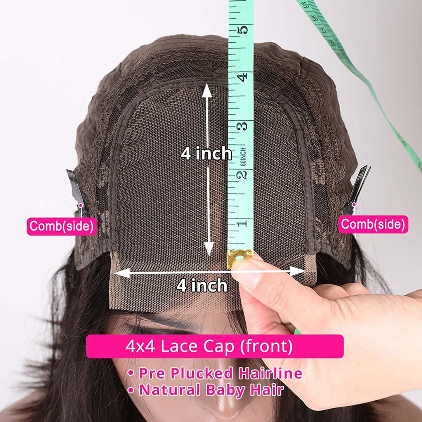 【LS-NF004】20inches 4*4 lace front human hair wig