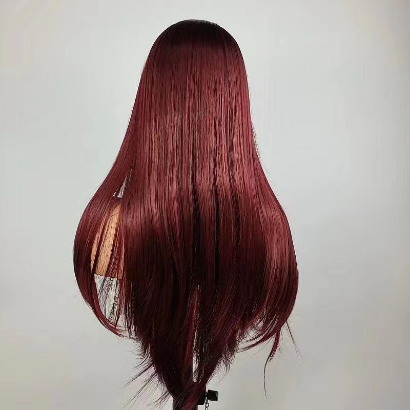 【LB-STW011】26inches T-lace sythetic wigs straight wigs