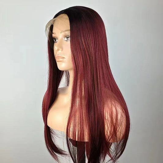 【LB-STW011】26inches T-lace sythetic wigs straight wigs