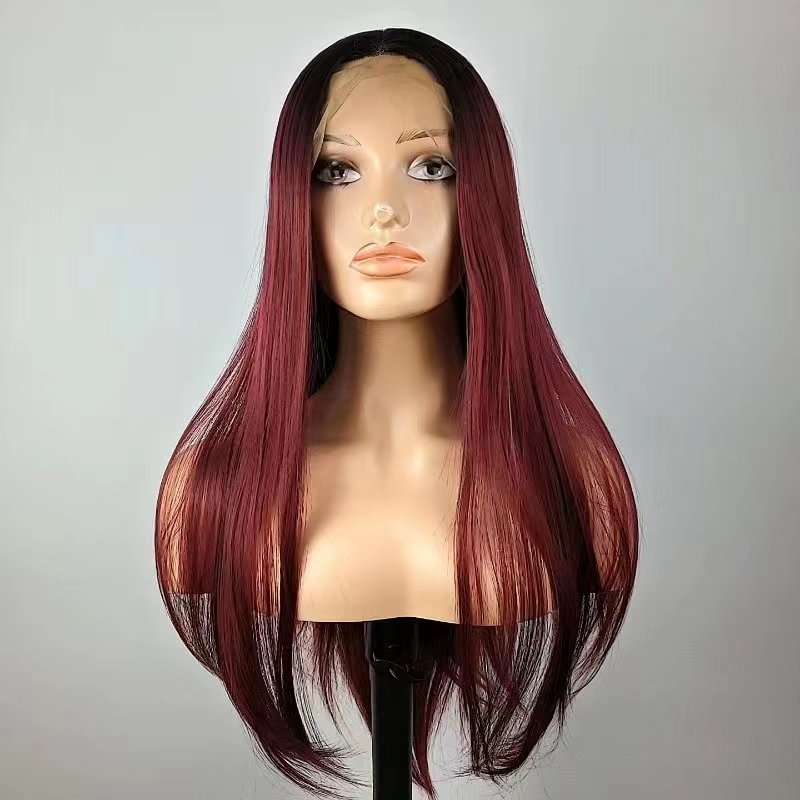 【LB-STW011】26inches T-lace sythetic wigs straight wigs