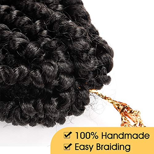 6 Packs Passion Twist Crochet Hair for Black Women 18inch Pre twisted Passion Twist Crochet Braiding Hair-Pre-looped Crochet Twist Hair (1b)