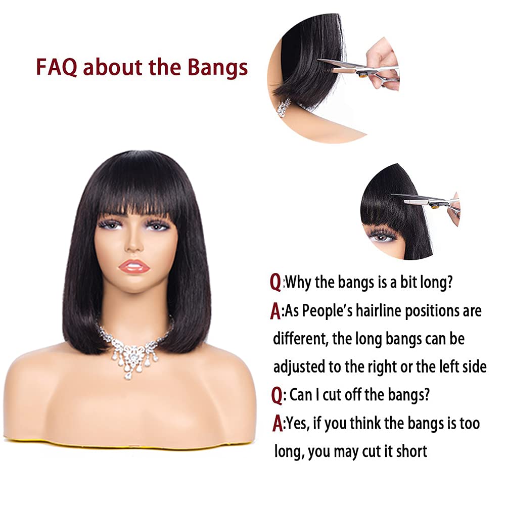 【LS-NF001】12inches Bob  wigs 100% human hair wigs