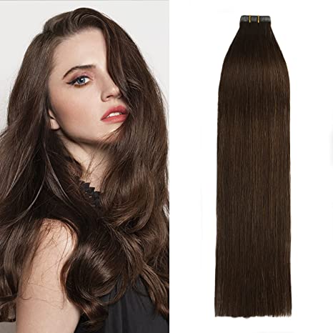 Tape in Hair Extensions 100% Human Hair Mixed Bleach Blonde Extensions Straight 20 Pcs 14Inch #18p613 30g