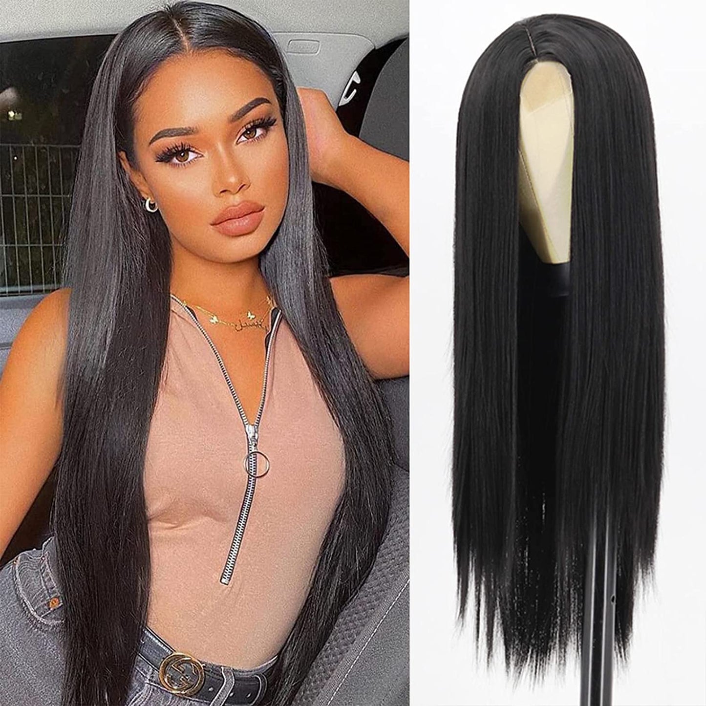 【LB-STW006】30 inches Straight Lace Frontal Wigs with three colours