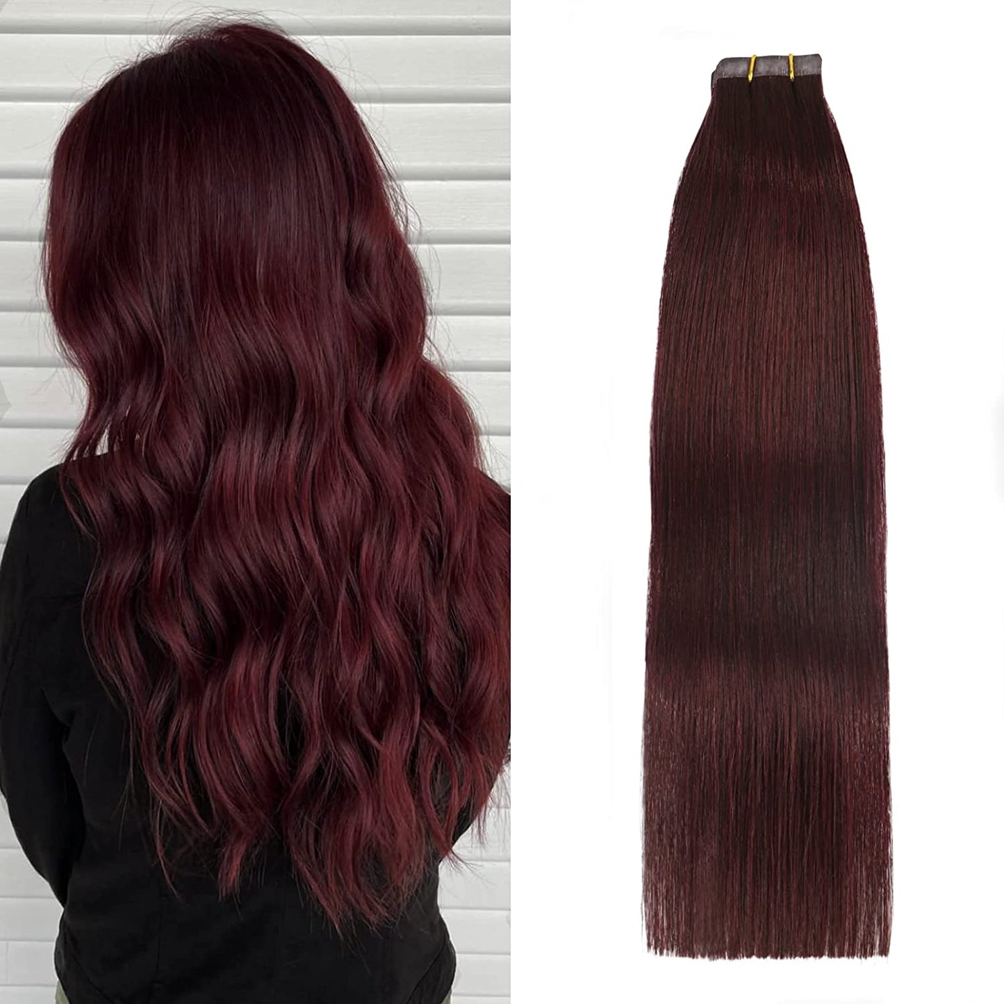 Tape in Hair Extensions 100% Human Hair Mixed Bleach Blonde Extensions Straight 20 Pcs 14Inch #18p613 30g