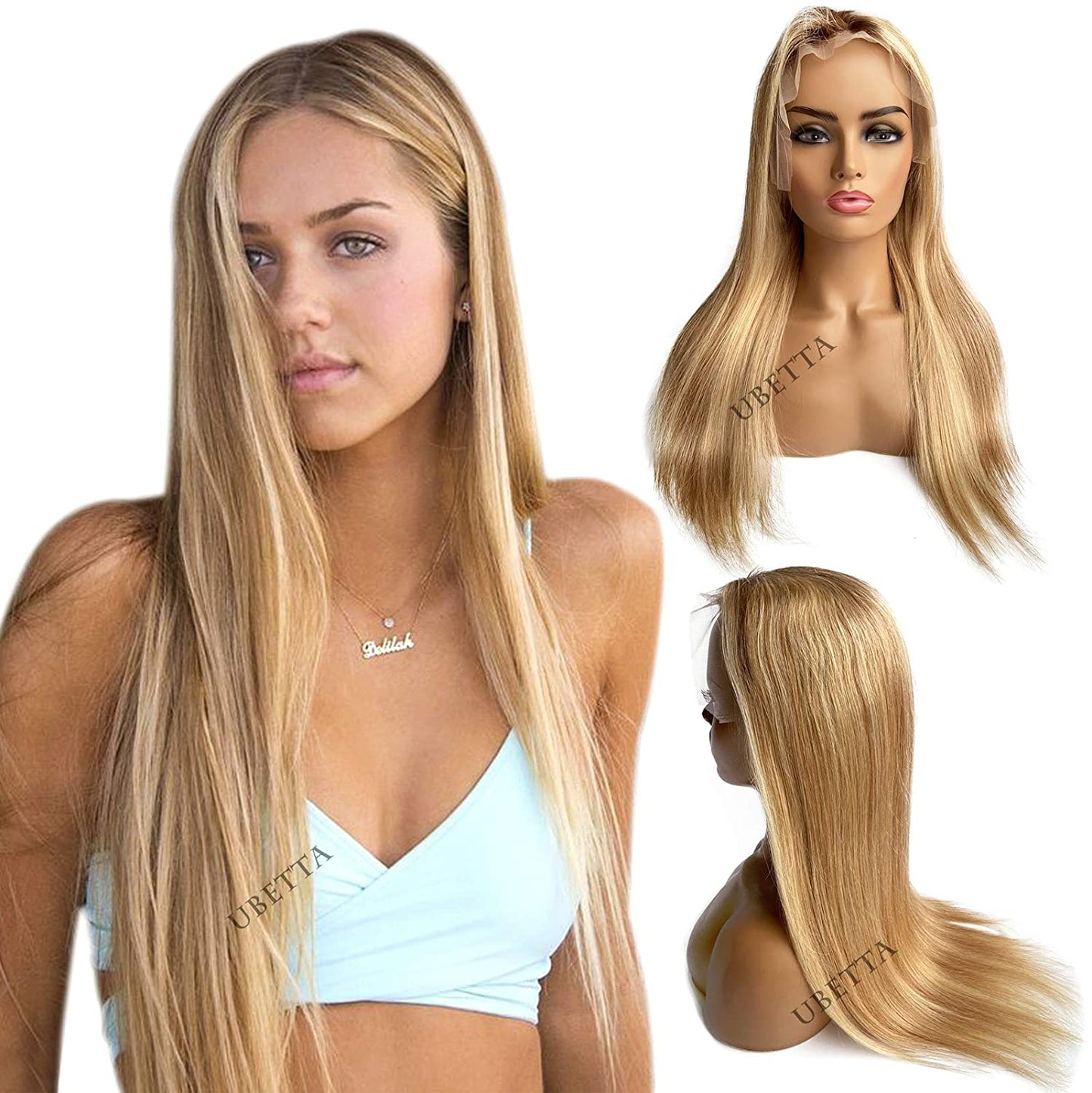 【LB-STW006】30 inches Straight Lace Frontal Wigs with three colours