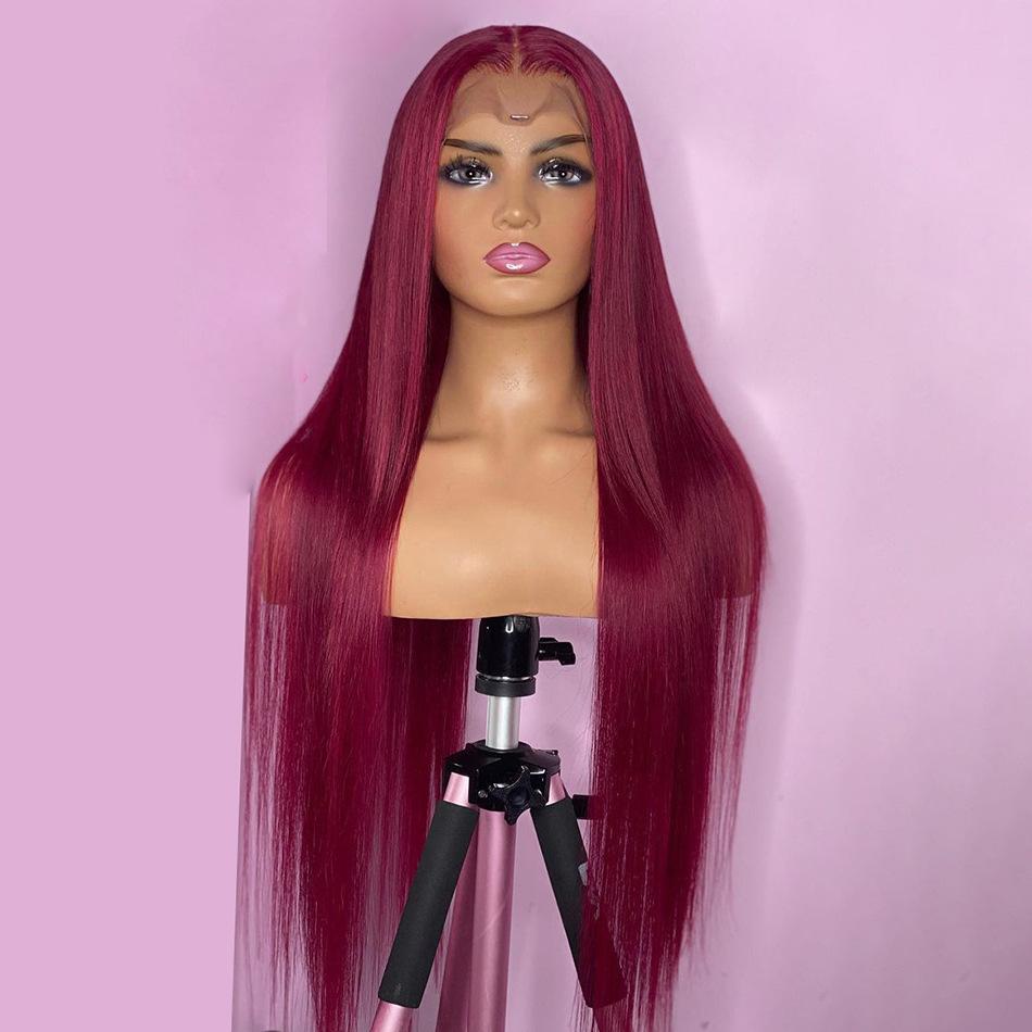 【LB-STW006】30 inches Straight Lace Frontal Wigs with three colours