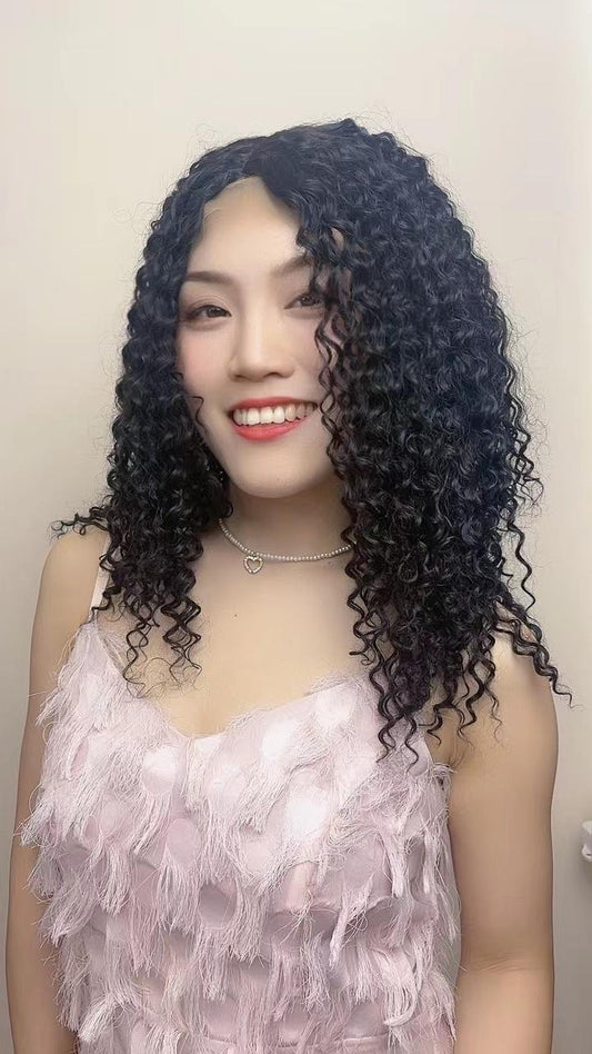 【LM-Water002】20inches Water Wave Lace Frontal Wig Curly Closure Wig