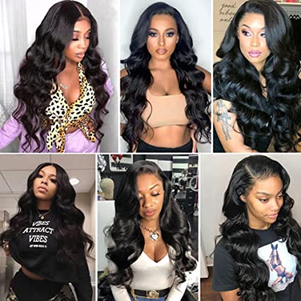 Body Wave  Wig 13x4 Transparent  Lace Frontal Wig With 150 Density Natural Black