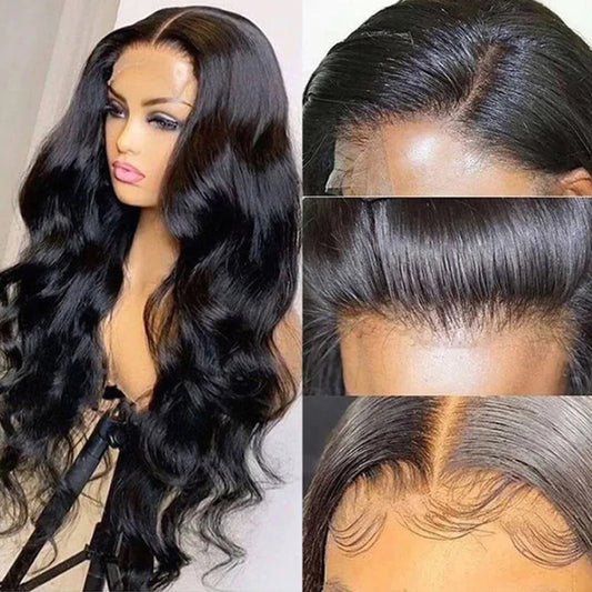 Body Wave  Wig 13x4 Transparent  Lace Frontal Wig With 150 Density Natural Black