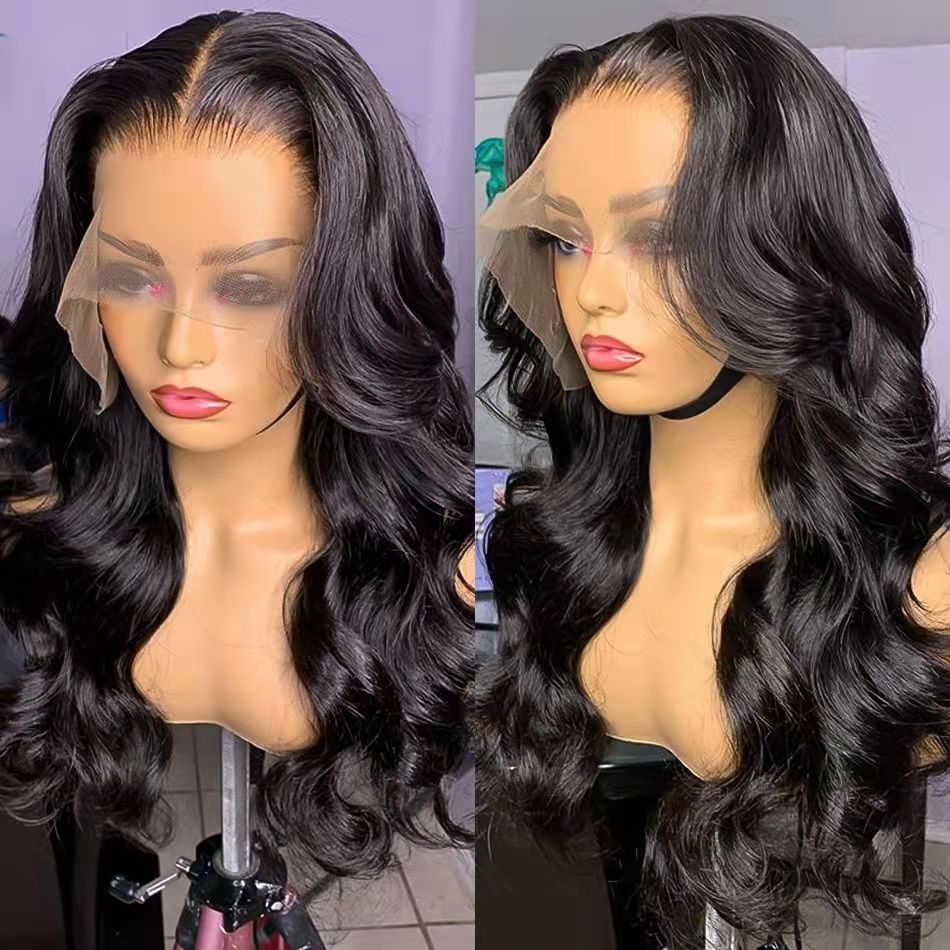 Body Wave 4x4 Lace Closure Wigs Human Hair for Black Women, Brazilian 10A Lace Front Body Wave Wigs Pre Plucked with Baby Hair 150% Density Natural Color